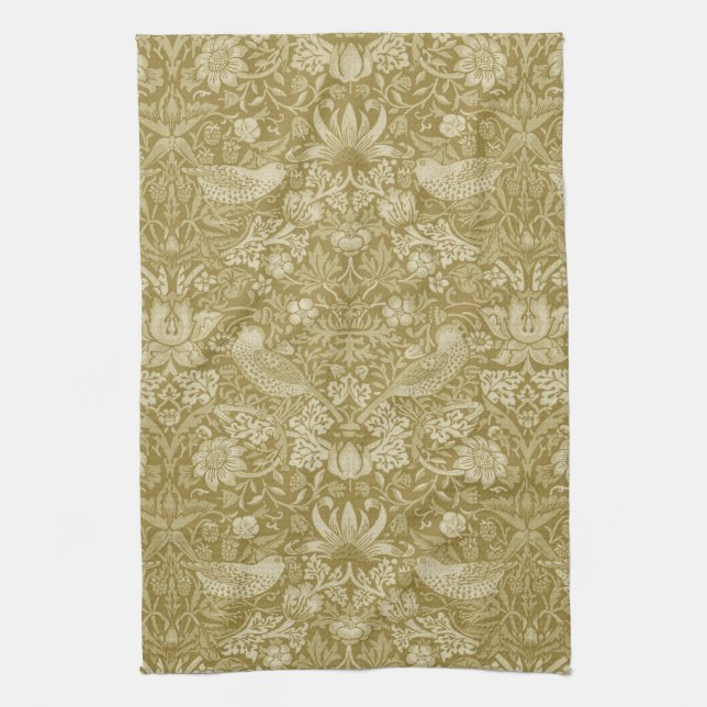 Linge De Cuisine Strawberry Thief Gold, William Morris (Vertical)