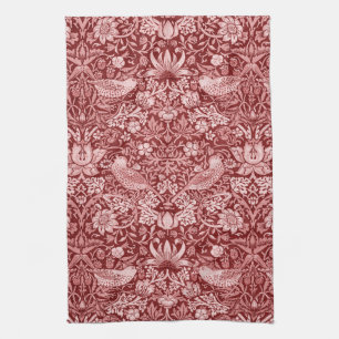 Linge De Cuisine Strawberry Thief Maroon, William Morris