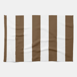 Linge De Cuisine Stripes - Brown blanc et foncé