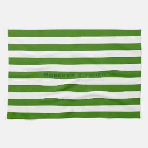 Linge De Cuisine STRIPES vert réglable avec nom