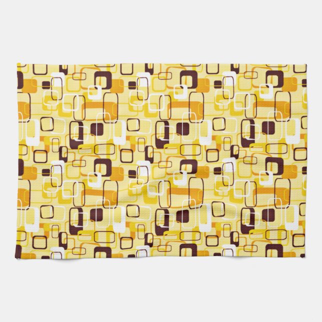 Linge De Cuisine Style abstrait jaune et noir moderne (Horizontal)