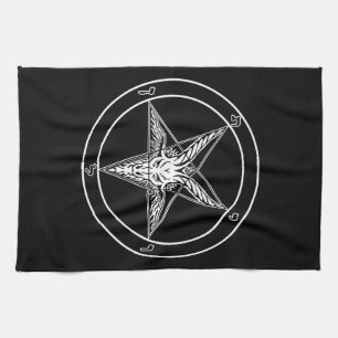 Linge De Cuisine Style ancien 16x24 de Baphomet sur le sergé de
