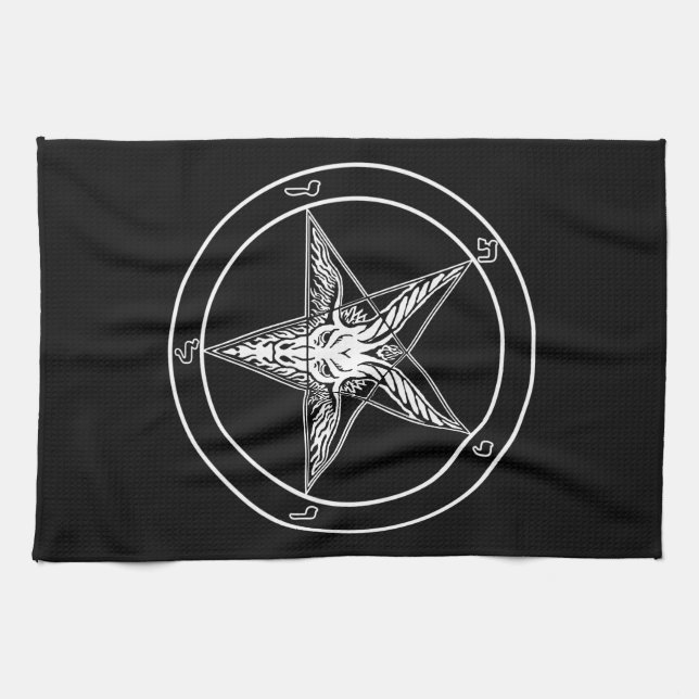 Linge De Cuisine Style ancien 16x24 de Baphomet sur le sergé de (Horizontal)