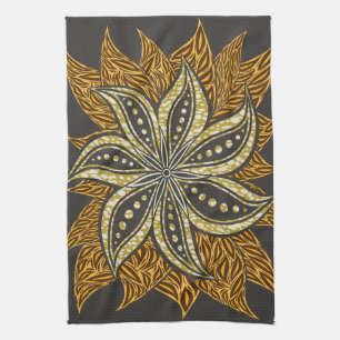 Linge De Cuisine Style Batik Floral Abstrait africain