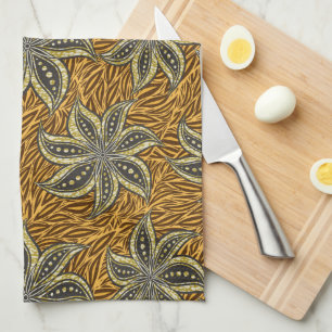Linge De Cuisine Style Batik Floral Abstrait africain