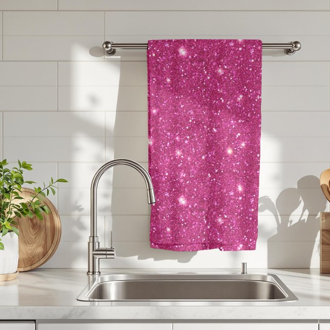 Linge De Cuisine Style Classique de la Saint-Valentin Rose Pailleté (Créateur téléchargé)