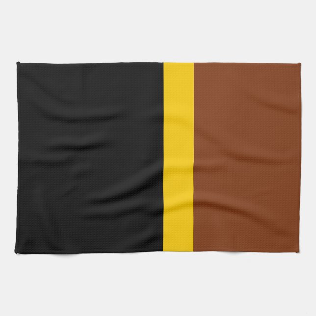 Linge De Cuisine Style de bloc de couleur Brown jaune (Horizontal)