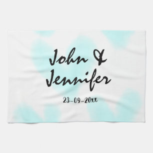 Linge De Cuisine style de texte minimal simple blanc mariage cœur b