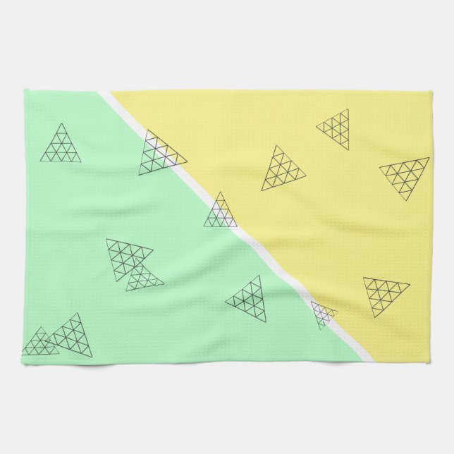 Linge De Cuisine Style Pyramide Triangle Géométrie Pastel (Horizontal)