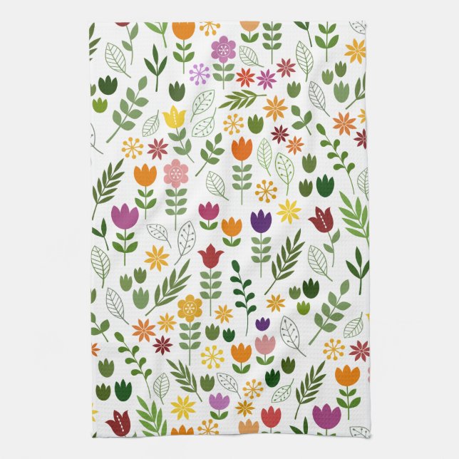 Linge De Cuisine Style scandinave Flora et motif de faune (Vertical)