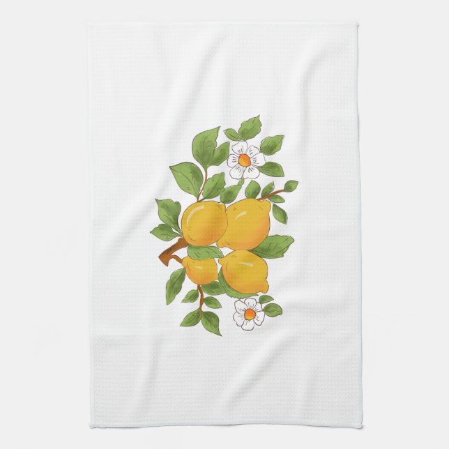Linge De Cuisine style sicilien, majolica, citrons               (Vertical)