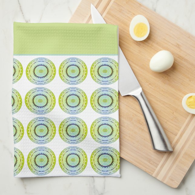 Linge De Cuisine Style vert clair (Quart Plié)