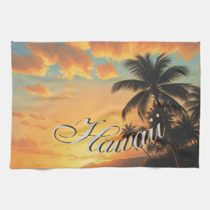 Linge De Cuisine Style Vintage Hawaïen Voyage Côte Mer Coucher de s
