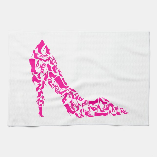 Linge De Cuisine Stylet rose avec de diverses silhouettes de (Horizontal)