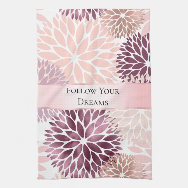 Linge De Cuisine Stylish Chic Rose Floral Fête de Mariage (Vertical)