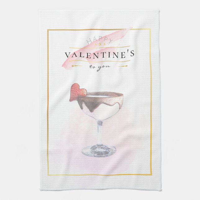 Linge De Cuisine Stylish Pencil Art St. Valentine's Day Cocktail (Vertical)