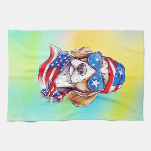 Linge De Cuisine Sublimation de chien du 4 juillet-66361