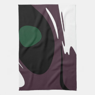 Linge De Cuisine Submersion : Noir Abstrait, Blanc, Violet & Vert
