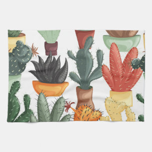 Linge De Cuisine Succulents, cactus : mignon motif floral.
