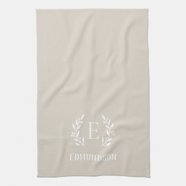 Linge De Cuisine Succursale agricole beige Monogramme | Couleurs mo (Vertical)