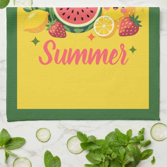 Linge De Cuisine Sucré comme la pastèque d'été fraise ananas (Plié)