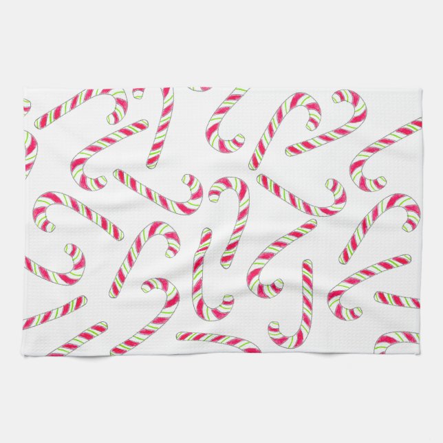 Linge De Cuisine Sucre de canne de Noël motif (Horizontal)