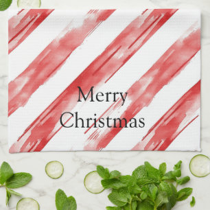 Linge De Cuisine Sucre de canne Red Stripes Noël