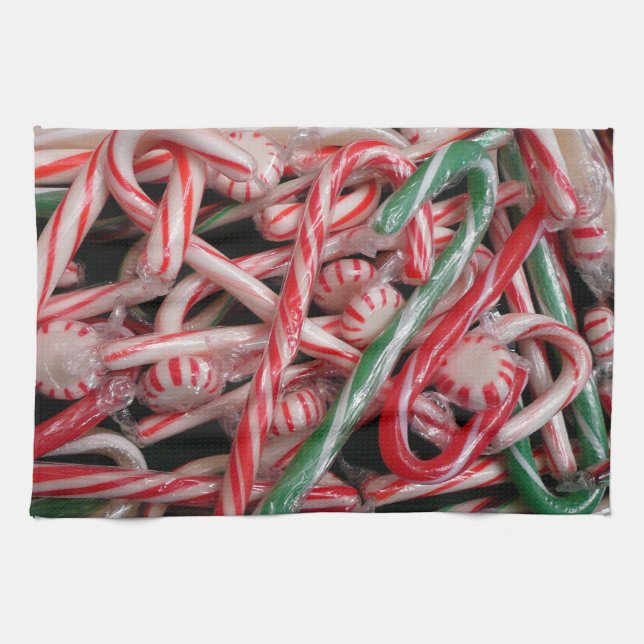 Linge De Cuisine Sucres de canne et menthe de Noël (Horizontal)