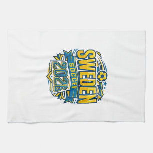 Linge De Cuisine Suède Football 2026 Football Gras Typographie Pays