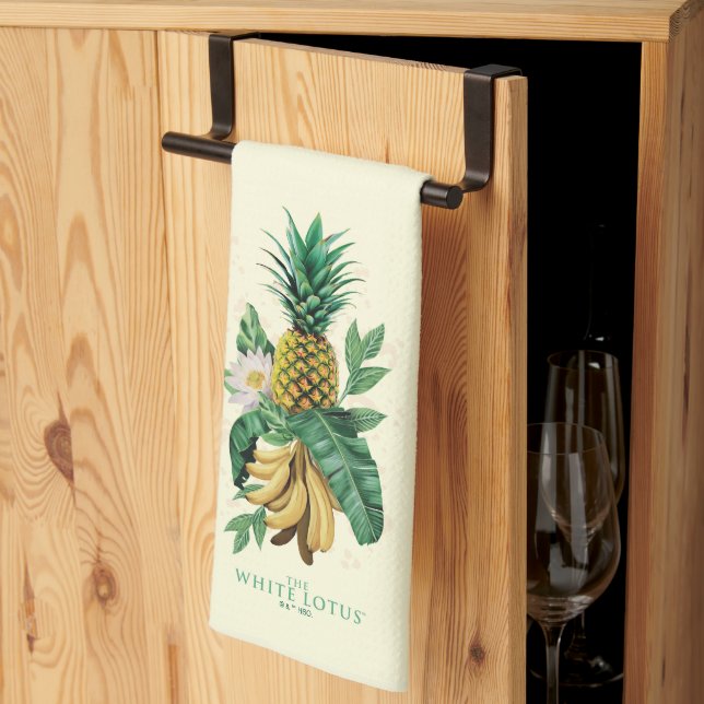Linge De Cuisine Suite ananas au White Lotus (Pliage en tiers)