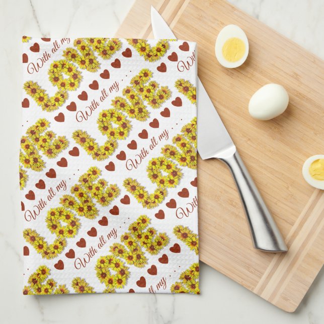 Linge De Cuisine Sunflower Love Kitchen Towel (Quart Plié)