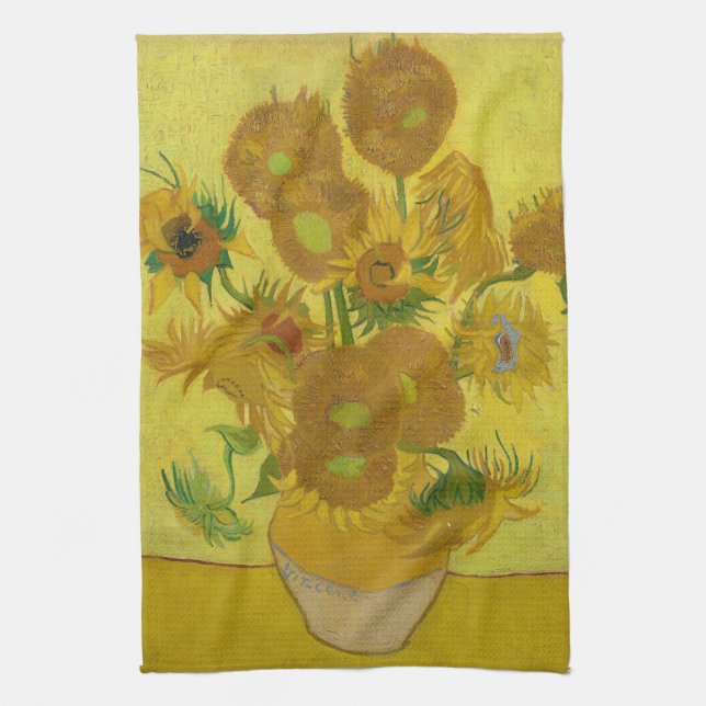 Linge De Cuisine Sunflowers - Vincent van Gogh (Vertical)