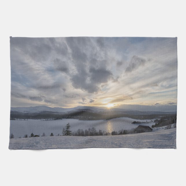 Linge De Cuisine Sunset over frozen (Horizontal)