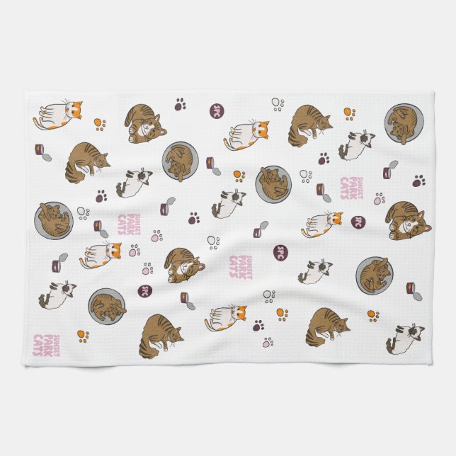 Linge De Cuisine Sunset Park Cats | Kitchen Towel | Tea Towel  (Horizontal)