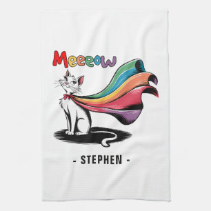 Linge De Cuisine Super Cat Meeeow - Rainbow Cape Pride Cat