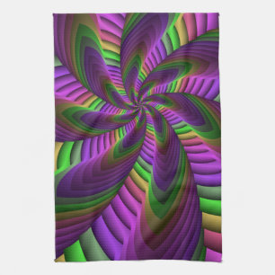Linge De Cuisine Super Énergétique coloré Neon Motif fractal