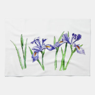 Linge De Cuisine Super Feminine Blue Iris Design Photo