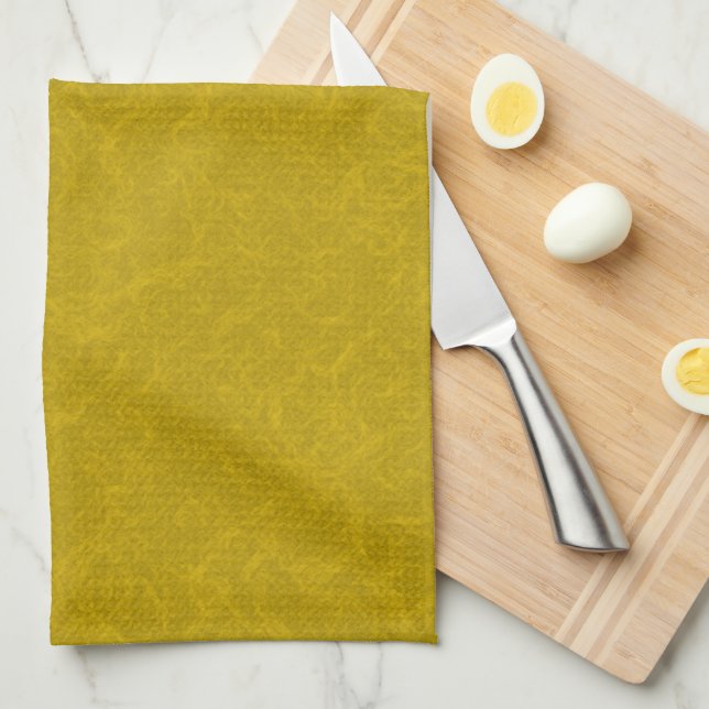 Linge De Cuisine Surface jaune texturée avec motif tourbillonnant (Quart Plié)
