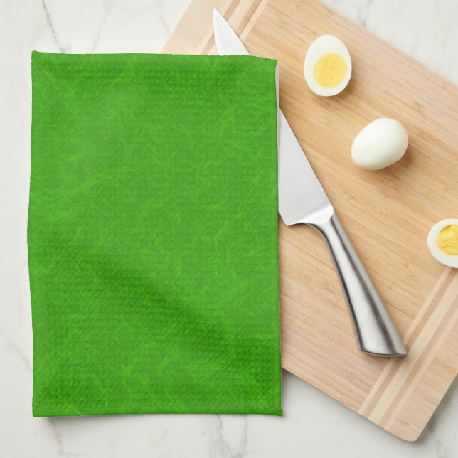Linge De Cuisine Surface texturée vert clair à motif tourbillonnant (Quart Plié)