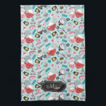 Linge De Cuisine Sushi bleu Motif personnalisé<br><div class="desc">Personnalisez cette mignonne serviette à plat à motifs de sushi. Cet élégant motif de sushi possède des bols de riz,  des sushis,  de la sauce soja et des fleurs. Un cadeau pour les amateurs de sushi. Conçu pour vous par Blackberry Boulevard.</div>