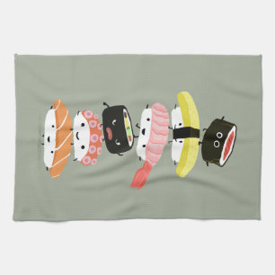 Linge De Cuisine Sushi Stack - Une Tour d'Amis Sushi Heureux