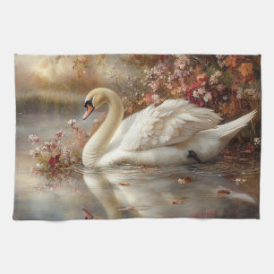Linge De Cuisine Swan Pastel Autumn Foliage Peinture