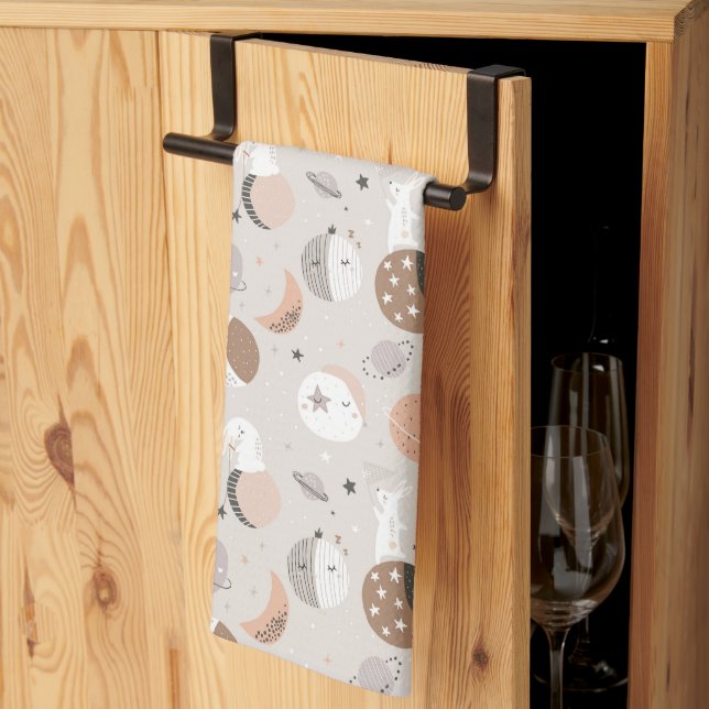 Linge De Cuisine Sweat Dream Bunnies Dans Motif spatial (Pliage en tiers)