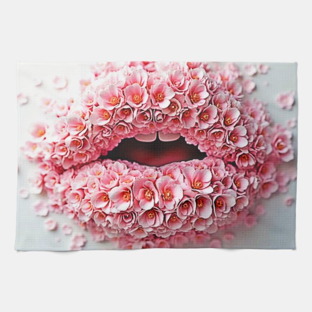 Linge De Cuisine Sweet Bloom Lips Art (Horizontal)