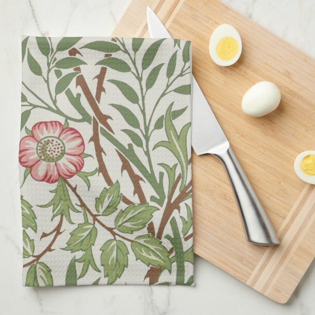 Linge De Cuisine Sweet Briar Rose Vines Morris Co (Quart Plié)