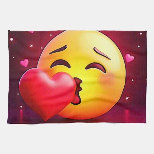 Linge De Cuisine Sweet Kiss Heart Emoji (Horizontal)