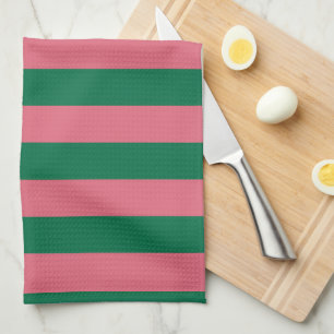 Linge De Cuisine Sweetheart Rose Pickle Rayure Verte