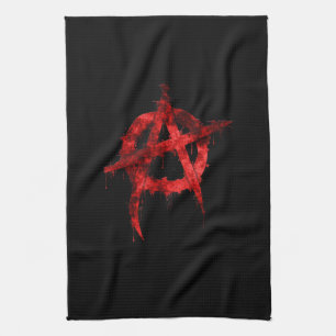 Linge De Cuisine Symbole d'anarchie des graffitis rouges