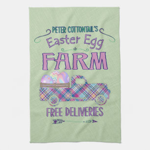 Linge De Cuisine Symbole de la ferme d'oeufs de Pâques Camion antiq