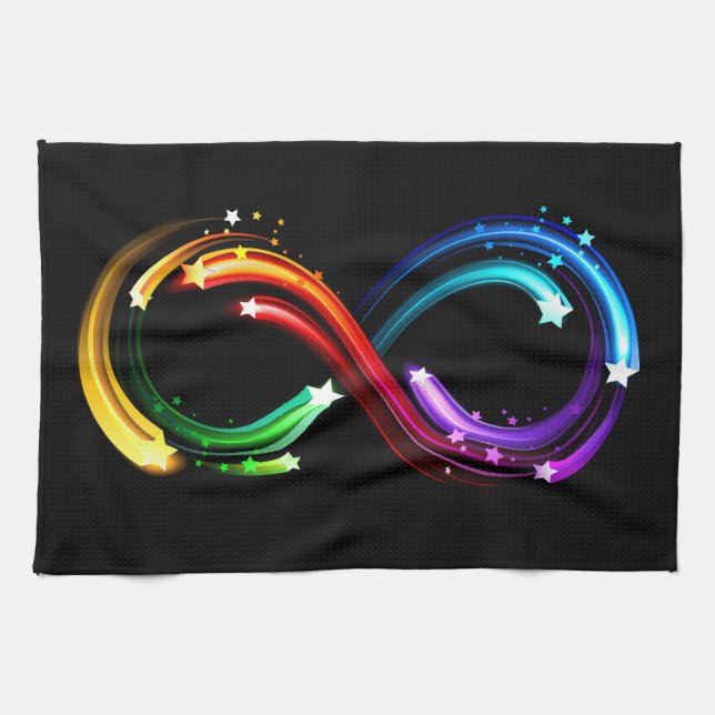 Linge De Cuisine Symbole de l'infini des comètes arc-en-ciel (Horizontal)